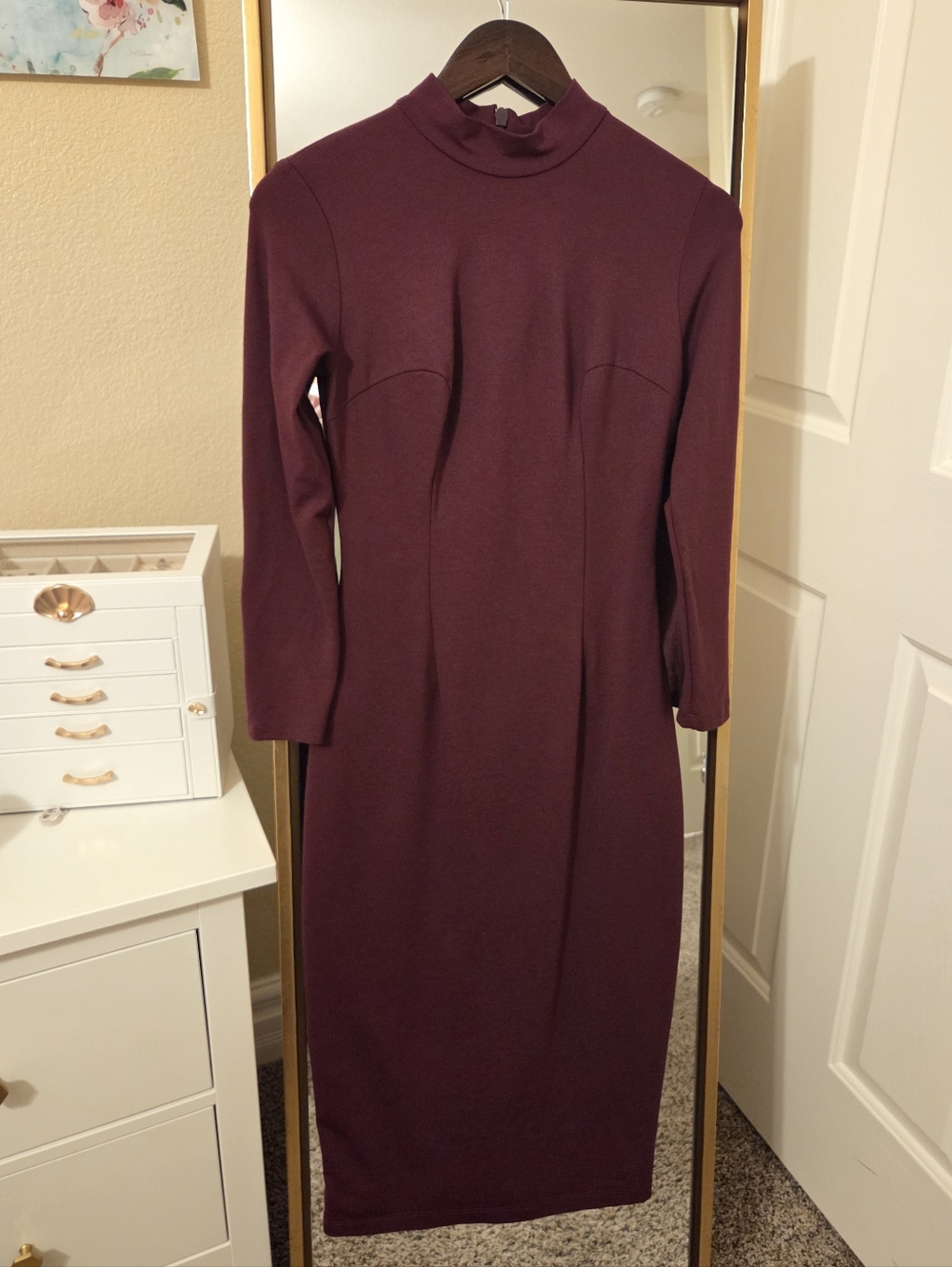 Vixen By Micheline Pitt Bad Girl Wiggle Dress In Merlot Size S